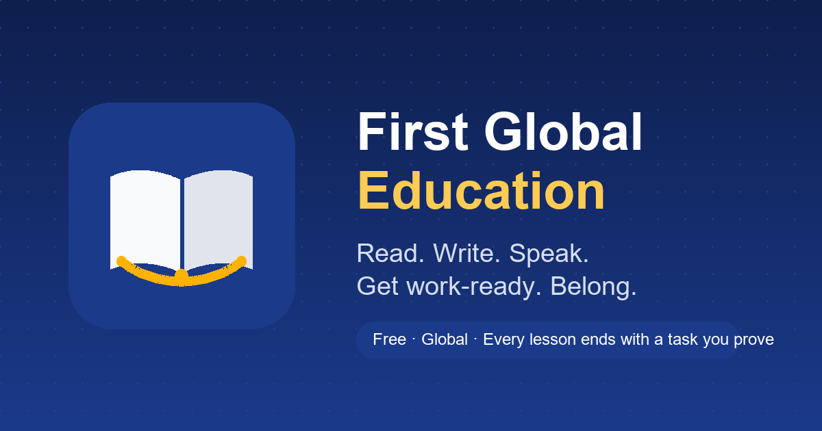 First Global Education — foundation free forever, premium £3/month